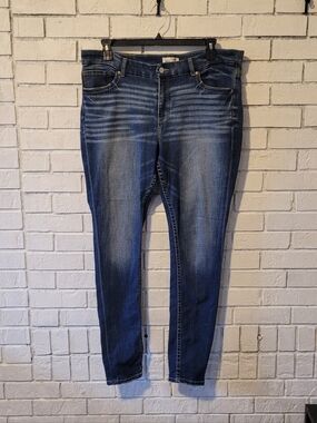 BKE Payton Mid-Rise Skinny Jeans Dark Wash Stretch 36 x 31.5